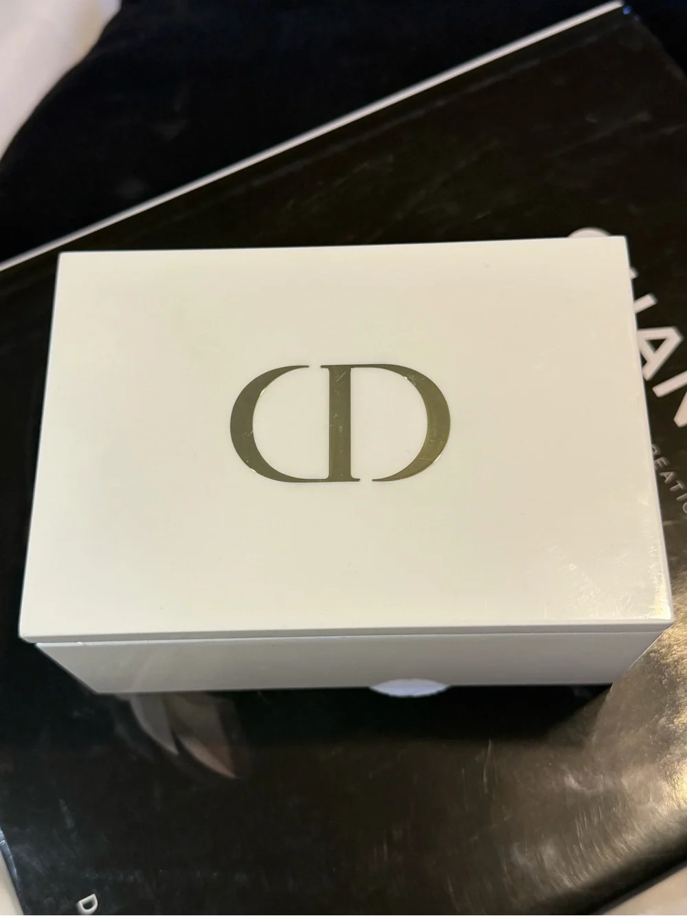 Dior White Box with Metallic CD Emblem